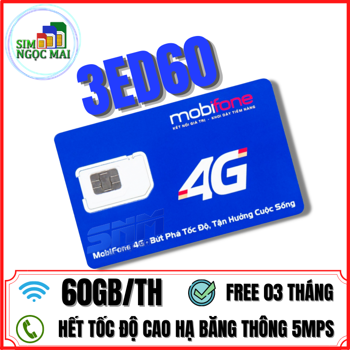 FREESHIP - CHƯA KÍCH HOẠT. Sim 4G Mobifone TK135 Miễn Phí Tháng Đầu 210gb Data - Sim Ngọc Mai
