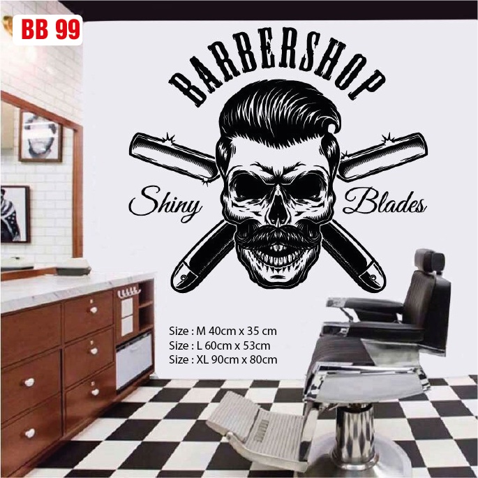 Decal dán làm đẹp cửa tiệm Barber và Salon P7