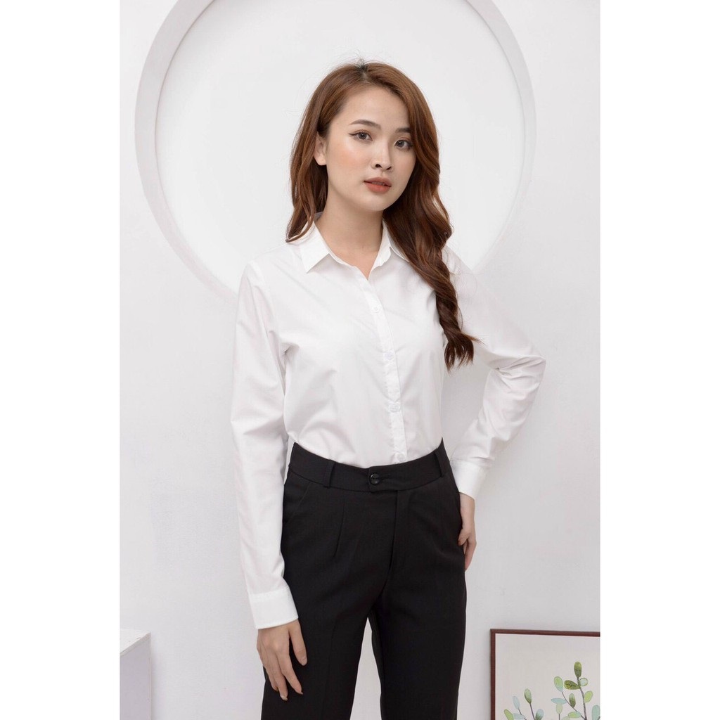 Áo sơ mi Trắng dài tay mix gì cũng đẹp