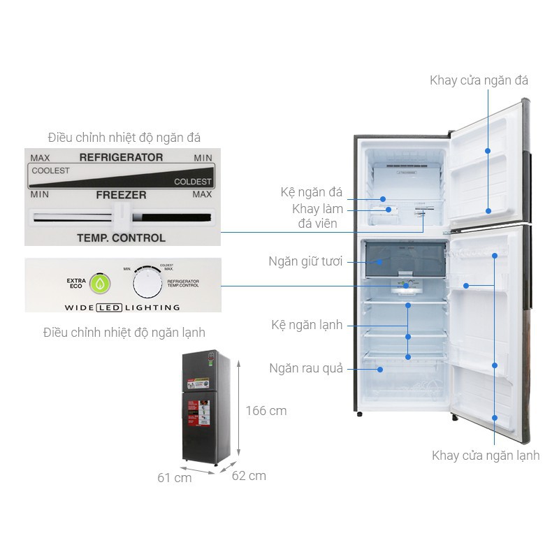 [Trả góp 0%]Tủ lạnh Sharp Inverter 314 lít (Hàng chính hãng bảo hành 12 tháng) SJ-X316E-SL/DS