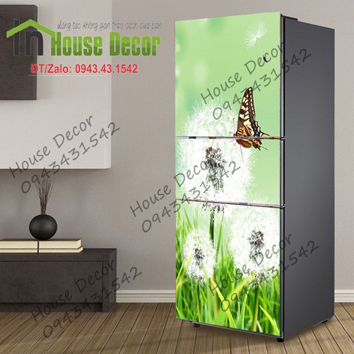 Miếng DECAl Bóc Dán Tủ Lạnh - Phù Hợp Mọi Loại Tủ (Mẫu bồ công anh 3)