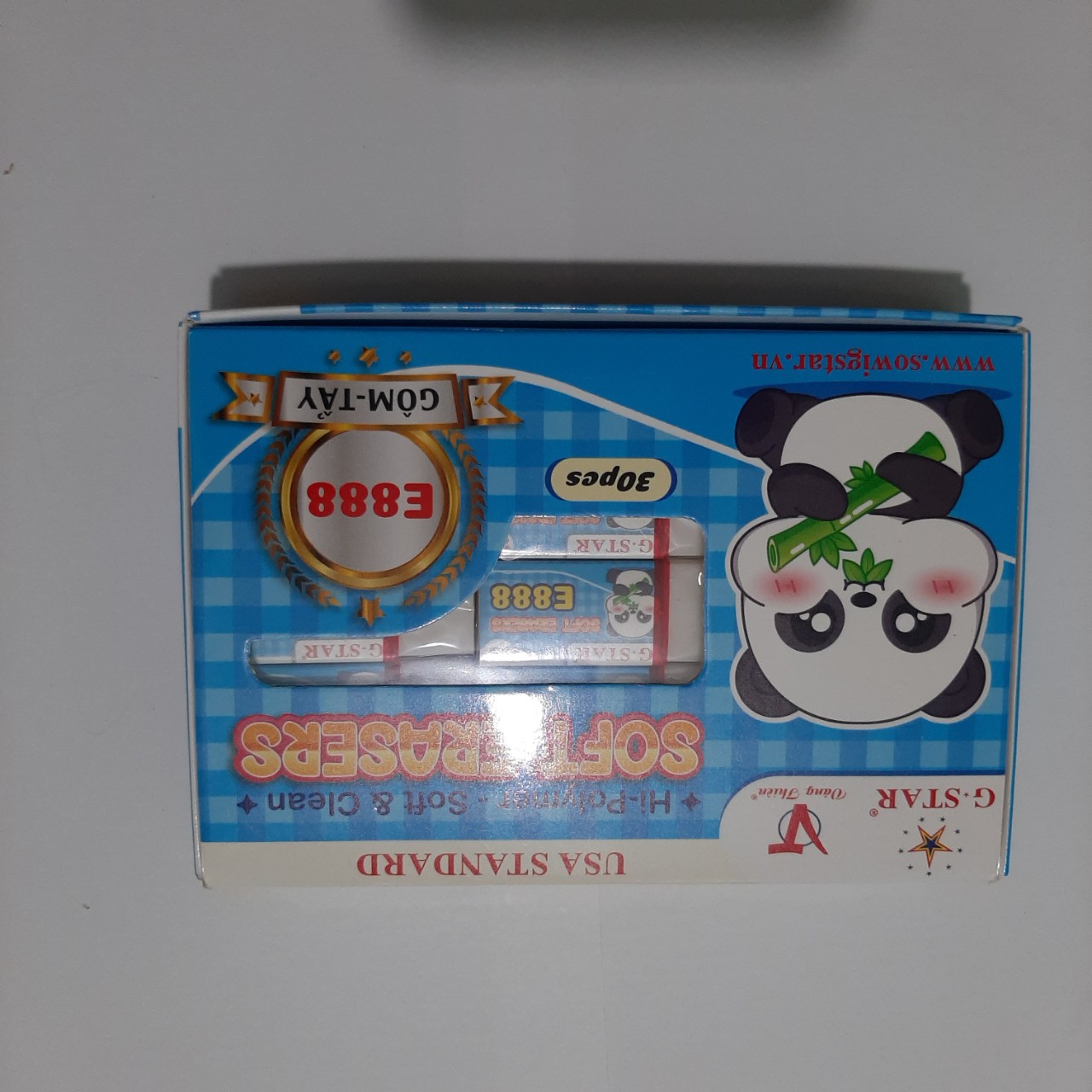 Hộp 30 cục gôm/ tẩy E888 - Màu trắng (30 viên/hộp)