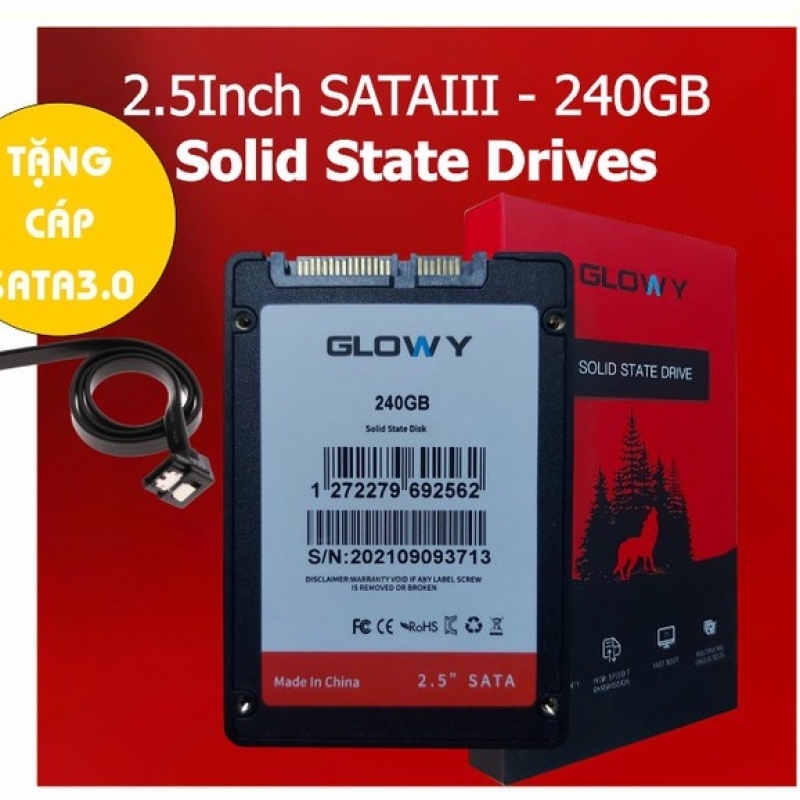 Ổ cứng SSD GLOWY 240GB – CHÍNH HÃNG – Bảo hành 3 năm – Tặng cáp dữ liệu Sata 3.0 !!!
