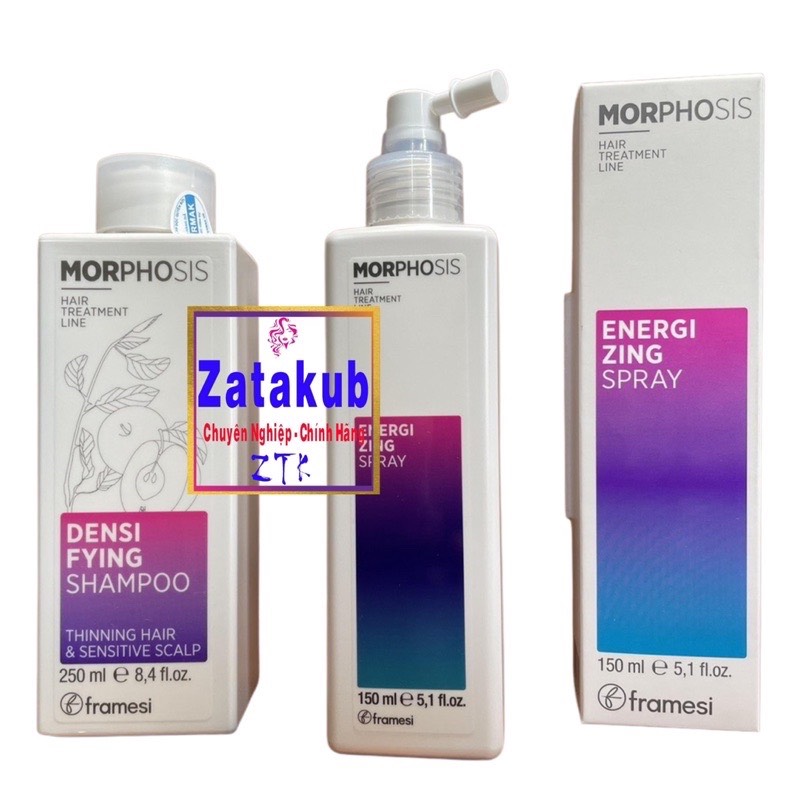 Combo dầu gội và xịt Framesi Morphosis chăm sóc tóc rụng và kích thích mọc tóc 250ml/150ml