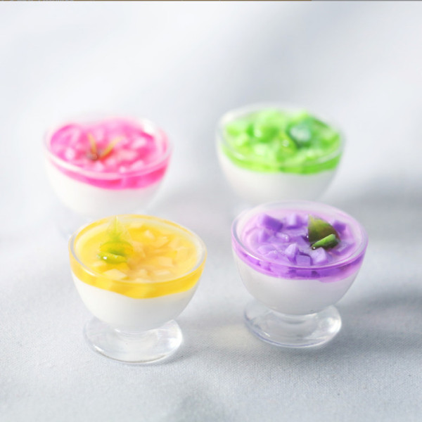 Mô hình tô yogurt trái cây nhiều màu trang trí nhà mô hình, dollhouse DIY