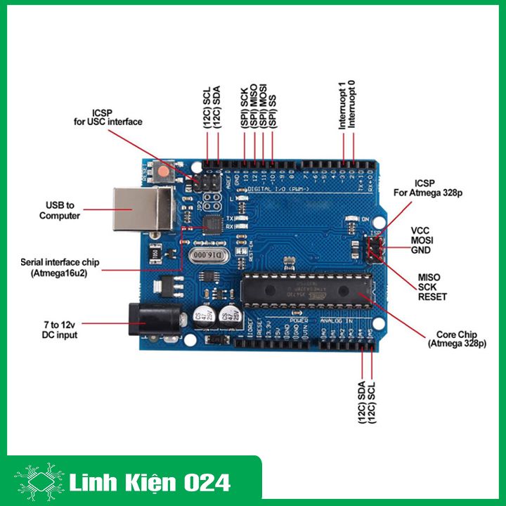Kit Arduino Uno R3 Atmega 328P
