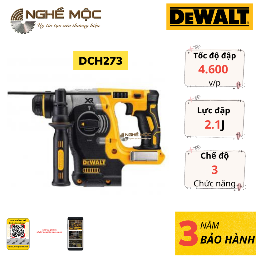 Máy khoan betong Dewalt DCH273