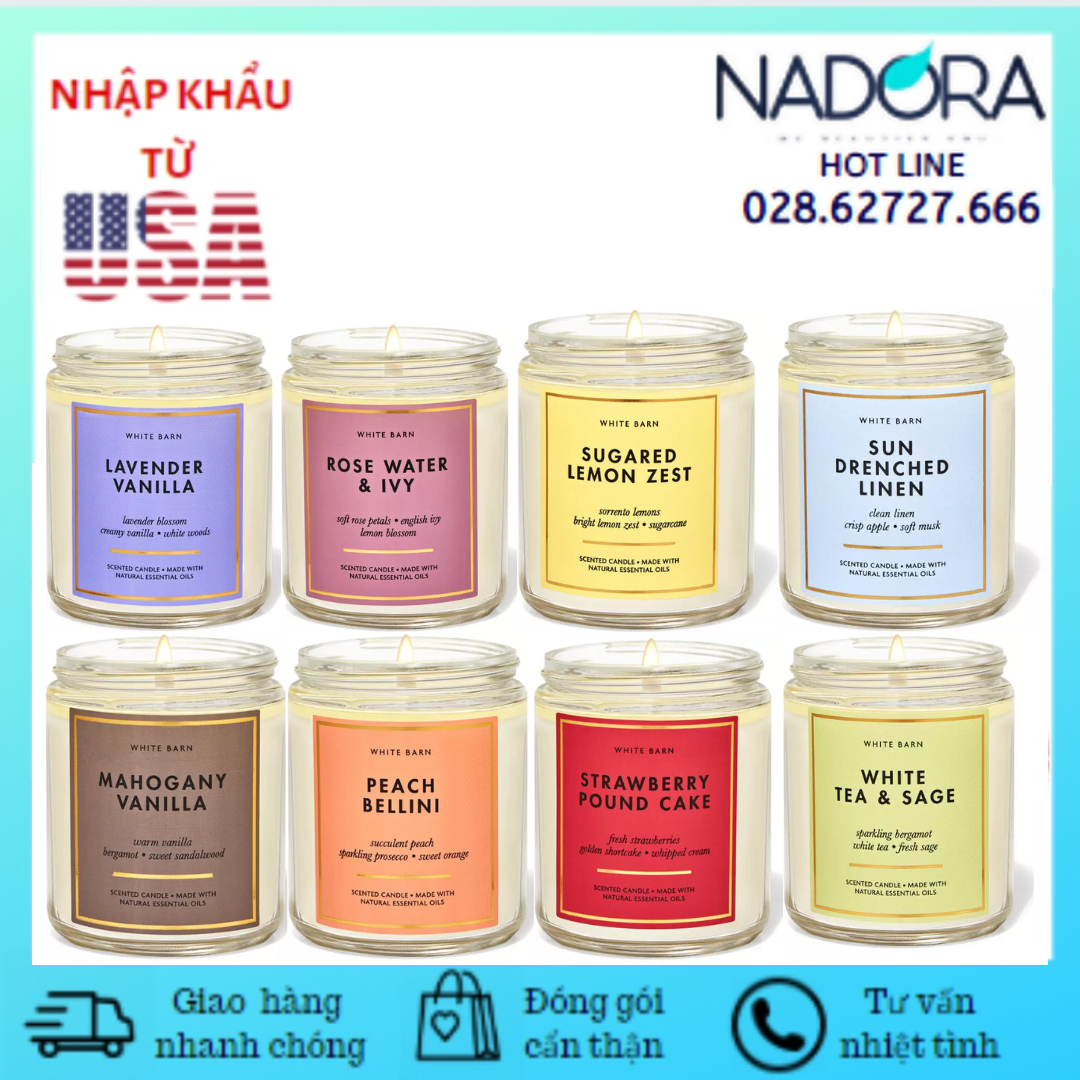 [HCM][Đủ Mùi- Link 1/3] Nến Thơm 1 Bấc Bath And Body Works (198g)