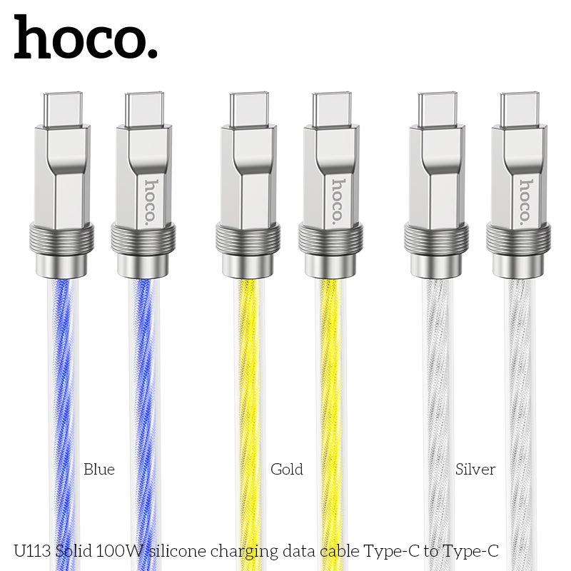 Cáp sạc nhanh hoco u113 cổng usb to typec 100w / typec to lightning 20w / typec to typec 100w dài 1m - nhất tín computer
