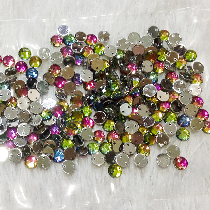Acrylic rhinestone round loose mix color glitter flower beaded rhinestone for dress decor [acrylic rhinestone beads cuff]