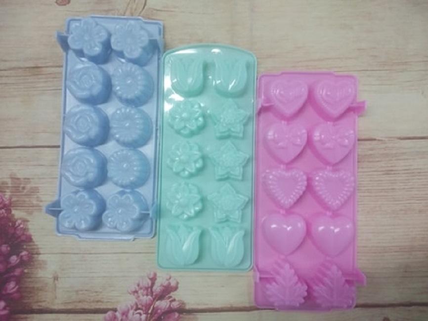 Bộ 3 khuôn rau câu khuôn đá hình hoa đủ loại