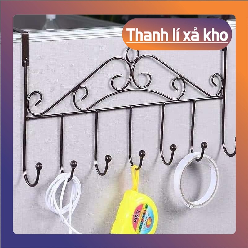 [ CÓ VIDEO ẢNH THẬT ] Móc Treo Cửa Sau 7 móc. Móc Treo Quần áo Sau Cánh Cửa ️ ️ Móc Treo Đồ Sau Cửa Tiện Dụng - Chất Liệu Thép Không Gỉ Siêu Bền ( màu đen )