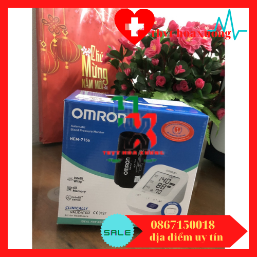Máy đo huyết áp Omron Hem 7156,tặng bộ đổi nguồn chính hãng