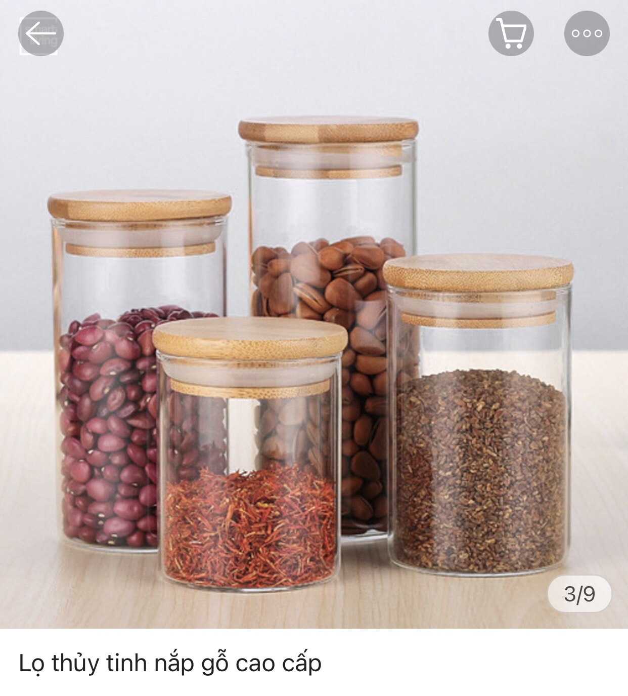 Lọ thủy tinh nắp gỗ cao cấp