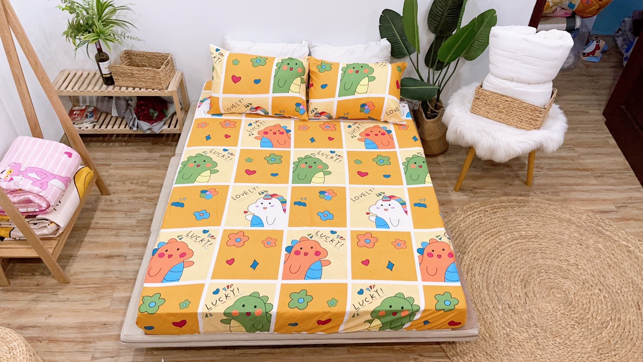 Set ga gối mẫu khủng long họa tiết mã p54