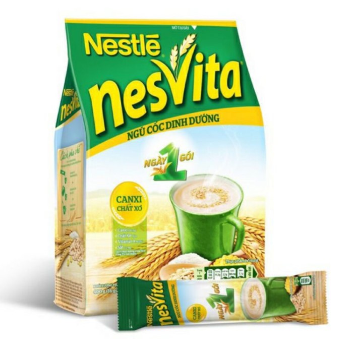 Tặng 2 hộp Nesvita sữa đậu 5D Ngũ cốc dinh dưỡng Nestle Nesvita bịch 16