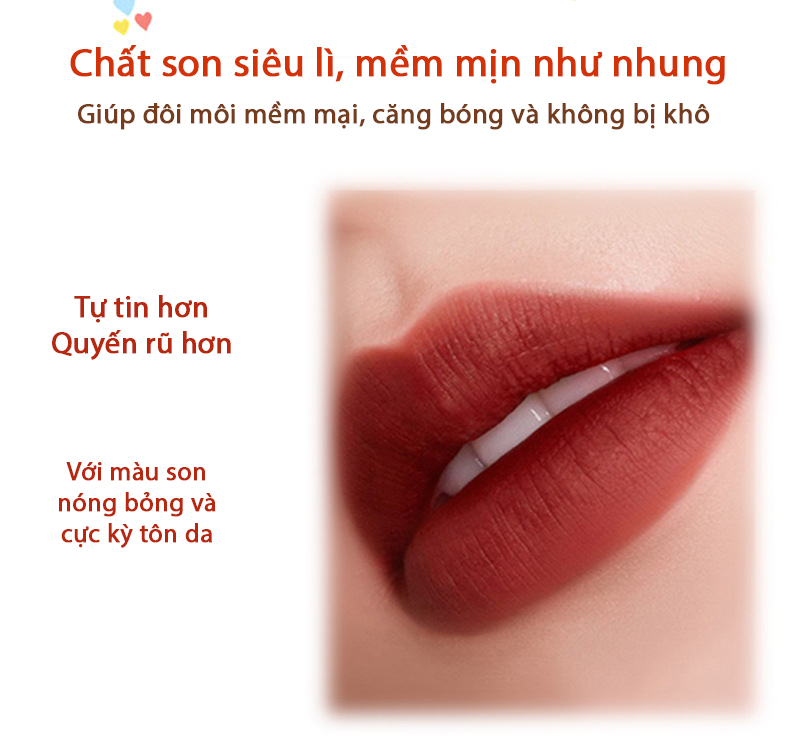 Son Môi Nữ Son Lì Nội Địa Trung DROHOO, Son Lỳ Không Trôi Với Chất Son Siêu Mịn Dưỡng Ẩm, Chống Thấm Nước, Lên Màu Chuẩn, Bộ Sưu Tập Set Son 6 Màu Để Nàng Nổi Bật Trong Mọi Hoàn Cảnh