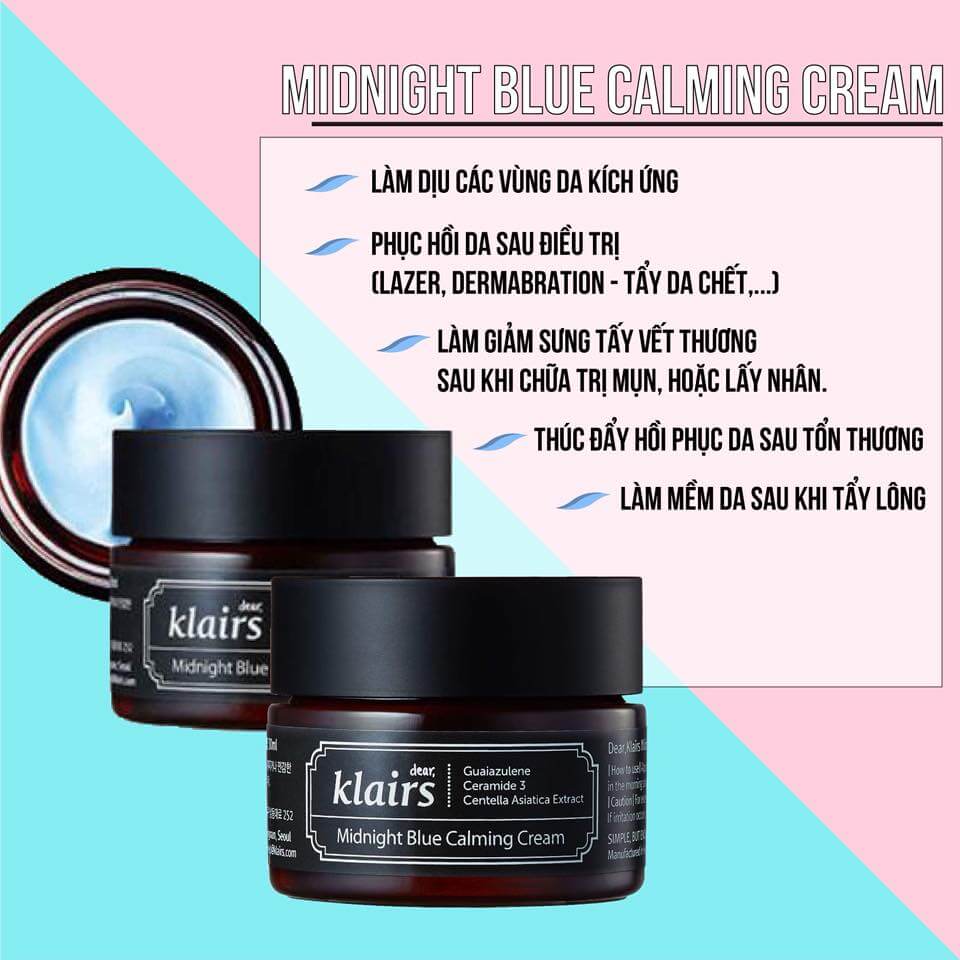 Kem Dưỡng Da Klairs Midnight Blue Calming Cream
