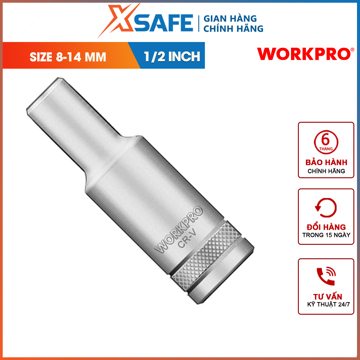 Workpro 1/2 inch square socket head with 8mm workpro-wp274113-original-xsafe
