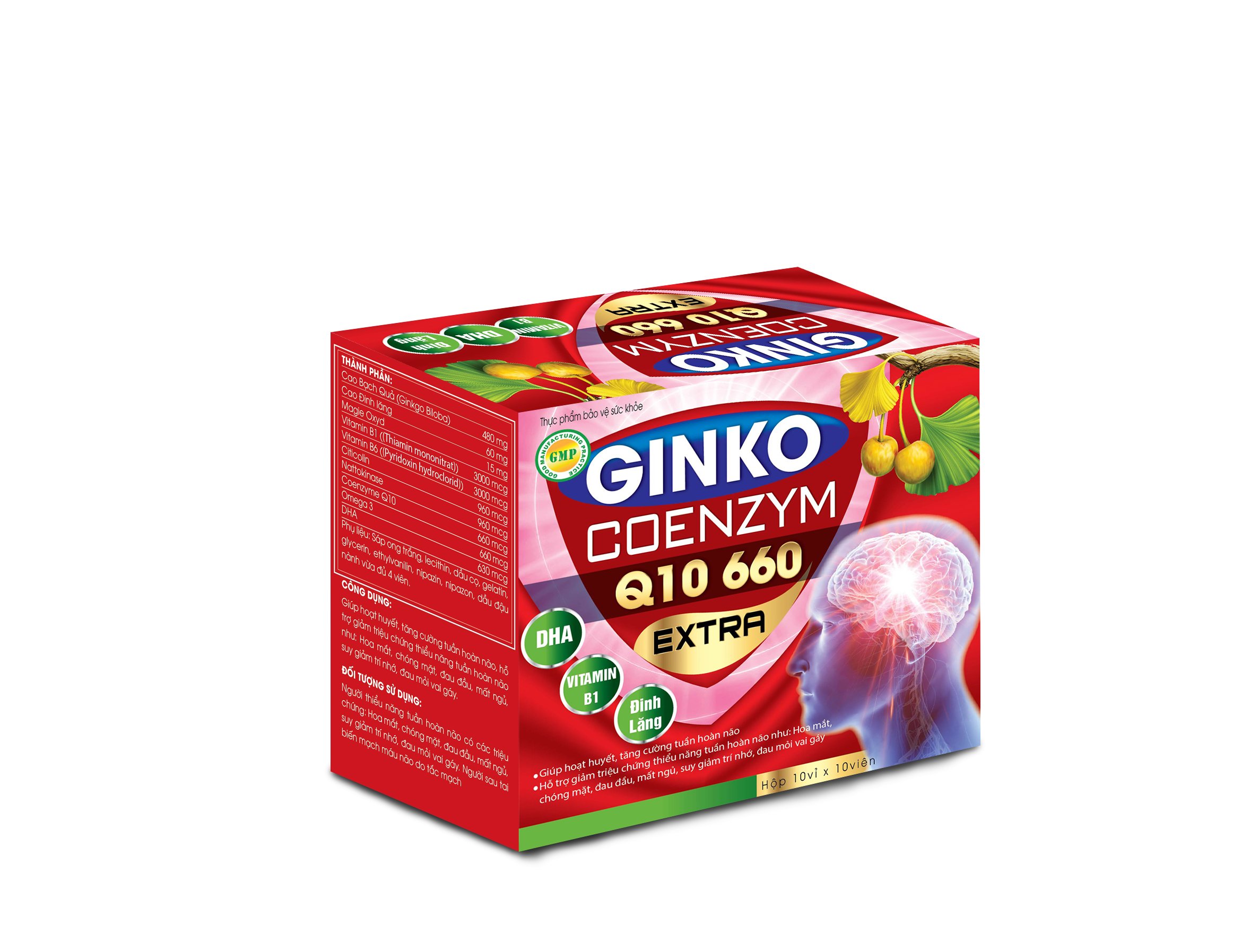 Viên Uống Bổ Não Ginko Coenzym Q10 660 Extra Hỗ trợ tăng cường trí nhớ