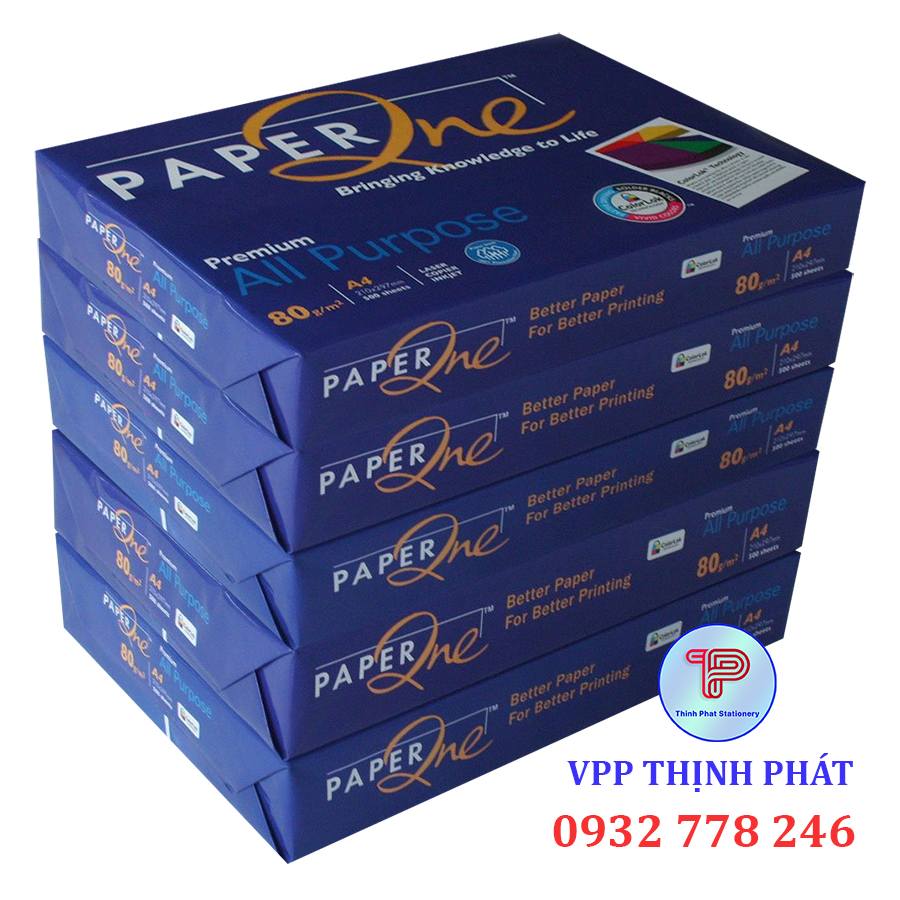 [1 THÙNG 5 REAM] Giấy A4 PAPER ONE định lượng 80gsm