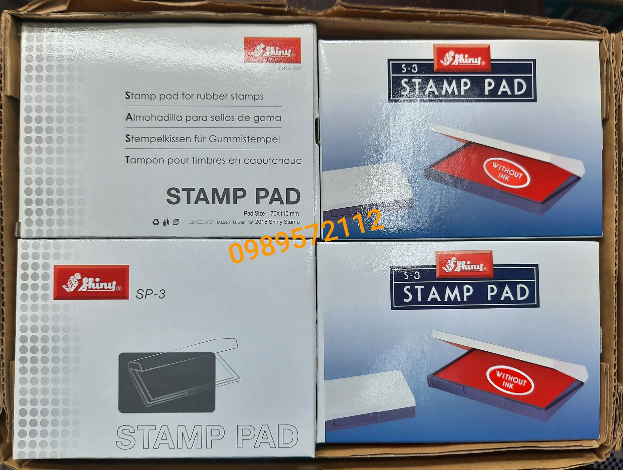 Bàn dấu,khay mực-tampon dấu shiny các cỡ