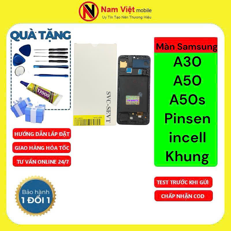 Màn hình Samsung A30 / A50 / A50s (Pinsen Incell Khung)