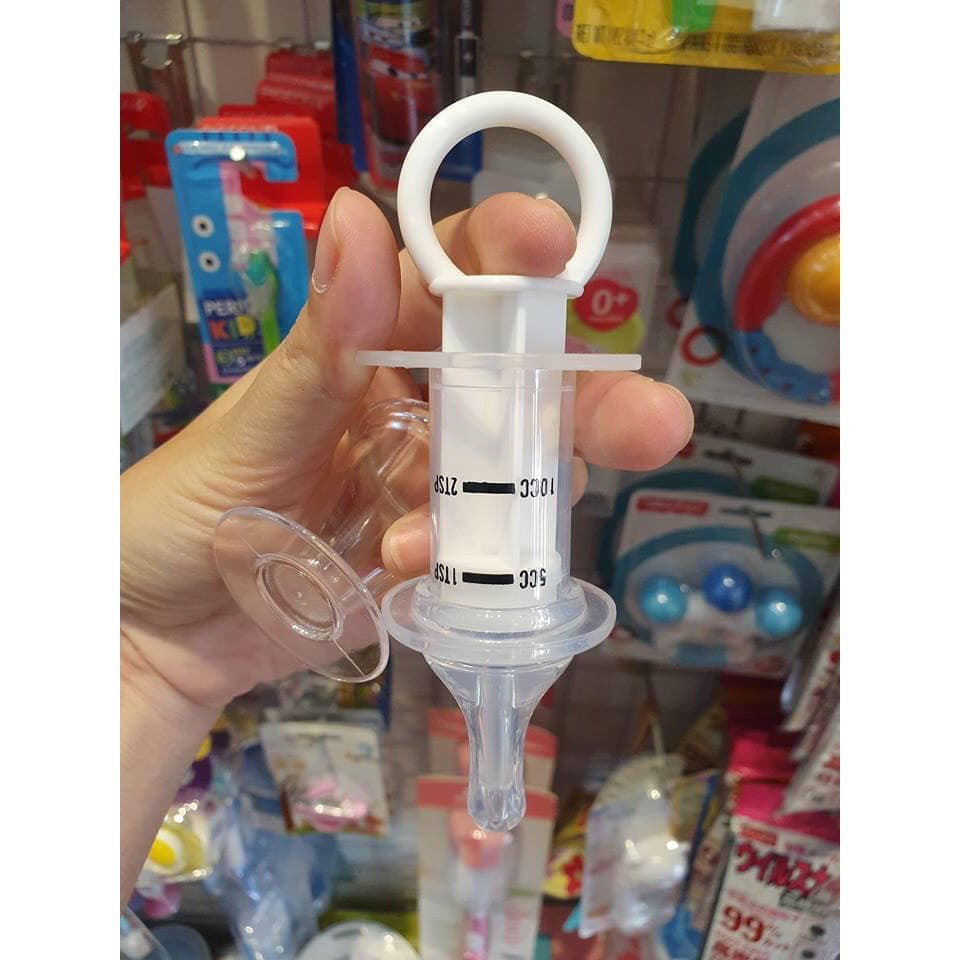 Dụng cụ cho bé uống thuoc đầu silicon Basilic (Trắng)