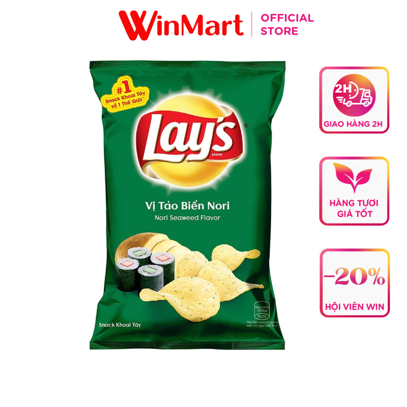 [Siêu thị WinMart] - Snack Lay's vị tảo biển Nori 95g
