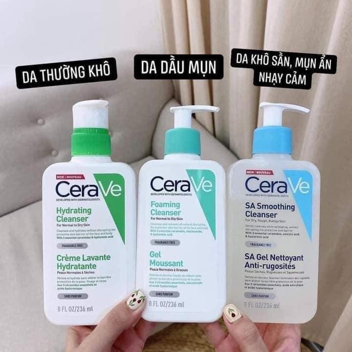 Sữa Rửa Mặt Cerave Foaming Facial 275ml Da Dầu/Da Khô