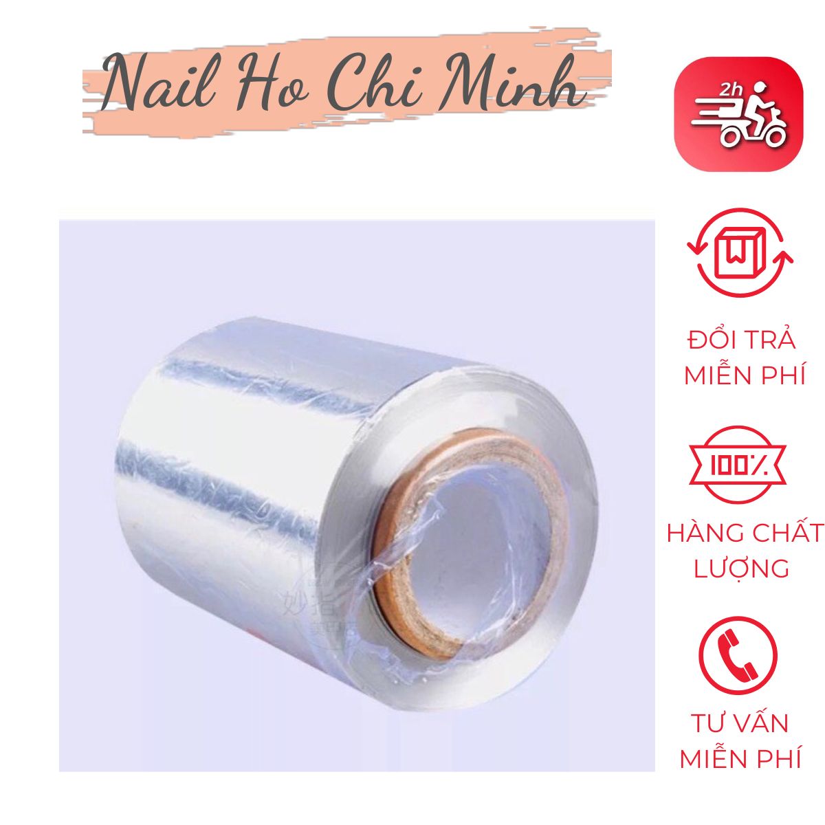[HCM]Cuộn giấy bạc ủ phá móng 500gr - Giấy bạc ủ phá gel/bột chuyên dụng