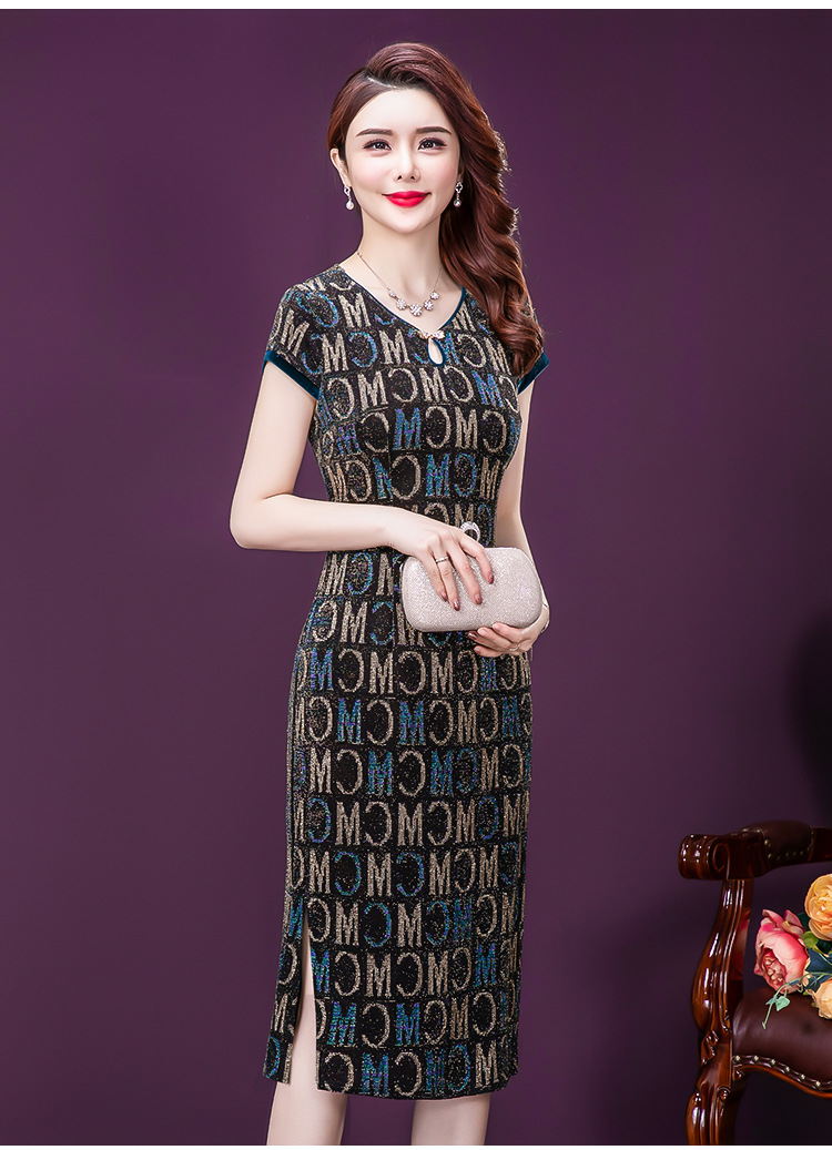 [HCM]Đầm Quý bà Họa Tiết Sang Trọng