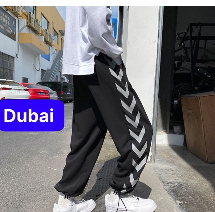 QUẦN JOGGER THỂ THAO NAM NỮ HIPHOP ỐNG SUÔNG HÌNH MŨI TÊN CHẤT NỈ DÀY DA CÁ RÚT DÂY HOT TREND HÀN QUỐC - DUBAI FASHION