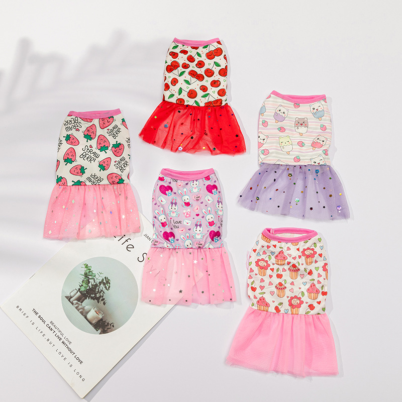 áo váy đầm xòe mùa hè dành cho chó mèo - T3 PETS SHOP