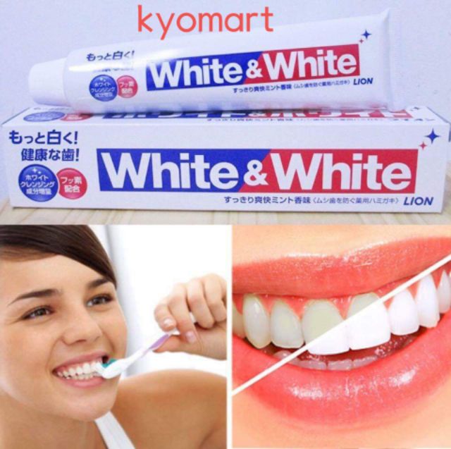 Kem đánh răng White & White Nhật Lion 150g