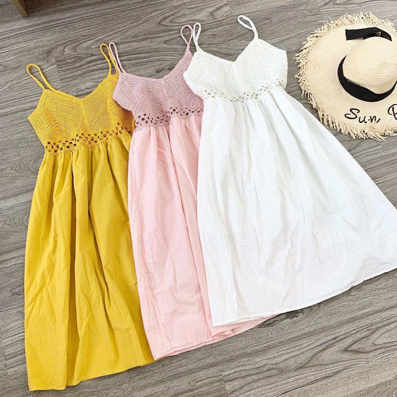 Đầm xô thêu 2 dây-TS