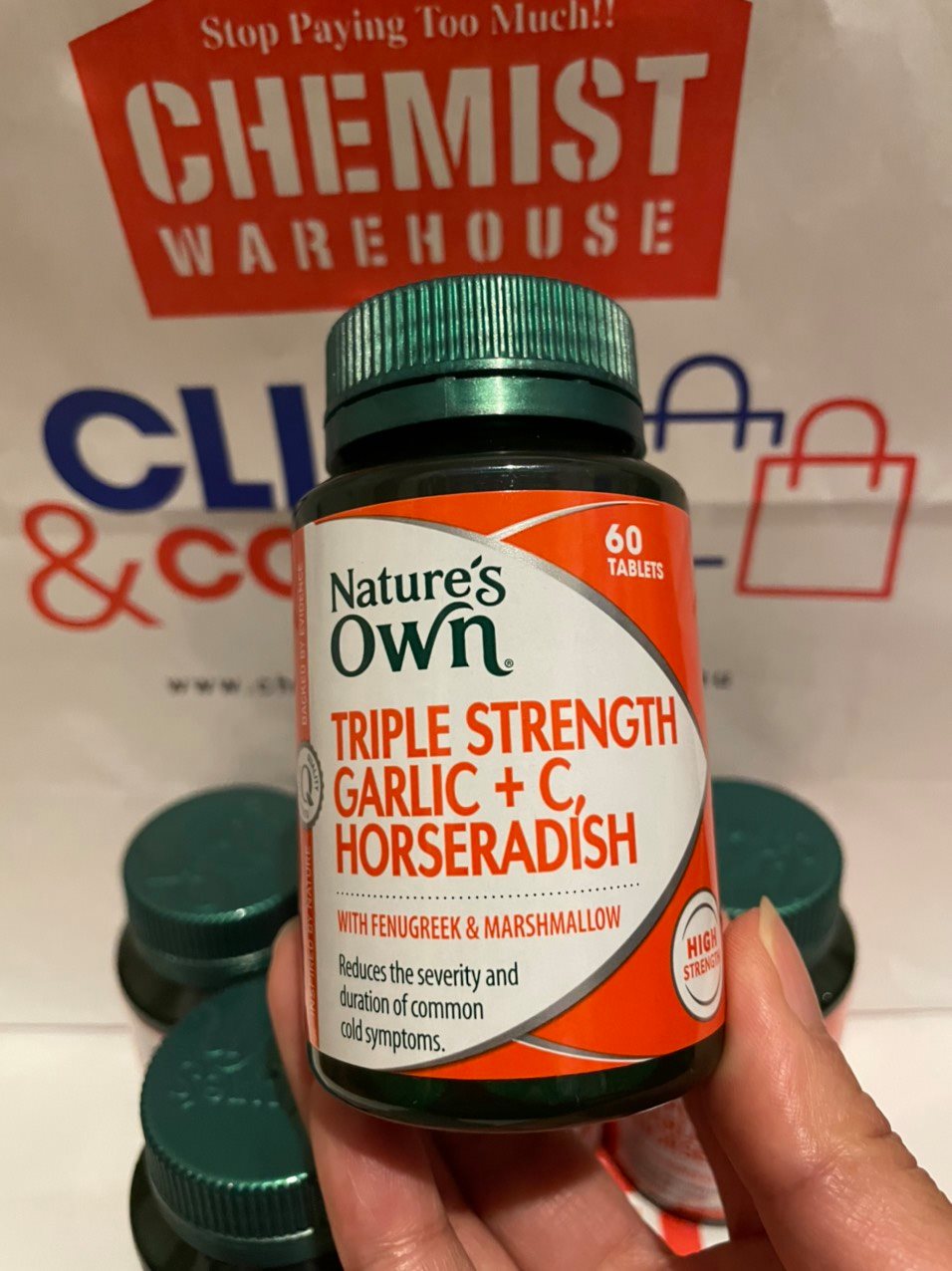 Nature Own Triple Strength Garlic C Horseradish 60 Tablets