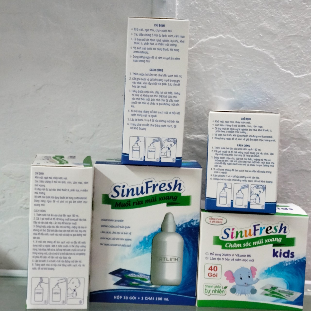 Bộ bình, Muối rửa mũi SinuFresh, sinufresh kids