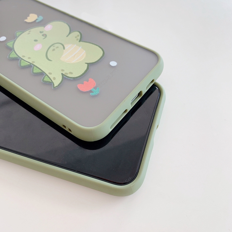 Ốp Lưng Nhám Chống Sock Va Đập Bảo Vệ Camera Dino Cute