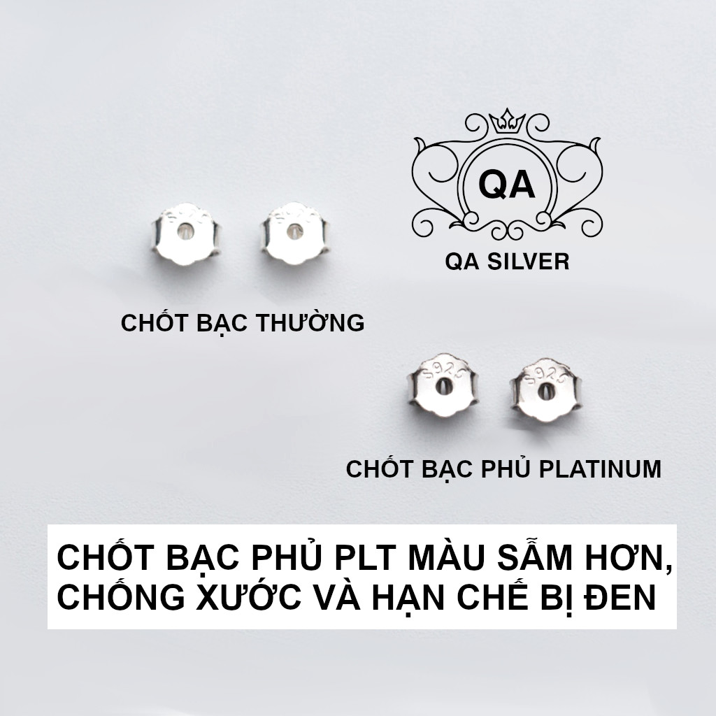 Chốt bướm khuyên tai bạc 925 phủ Platinum đế chui nụ S925 QA SILVER Earring Backs Cap AC200701