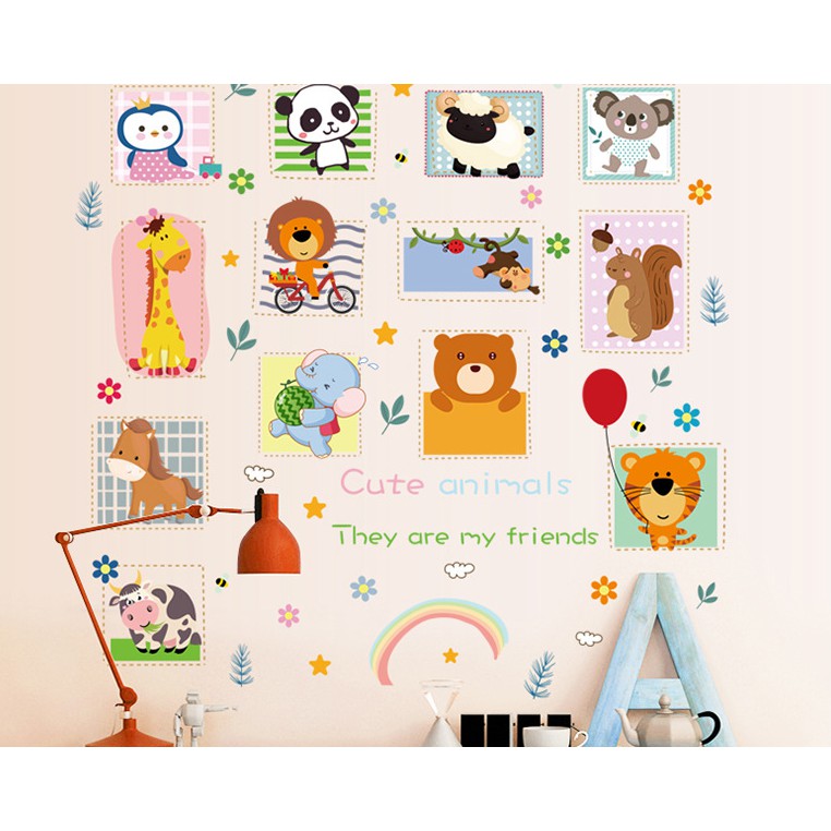 Decal dán tường vườn thú vui nhộn