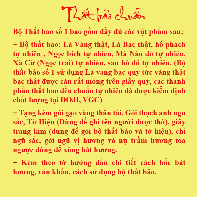 Bộ Cốt Thất Bảo, Cốt Bát Hương Bát Nhang[Hàng Chuẩn]