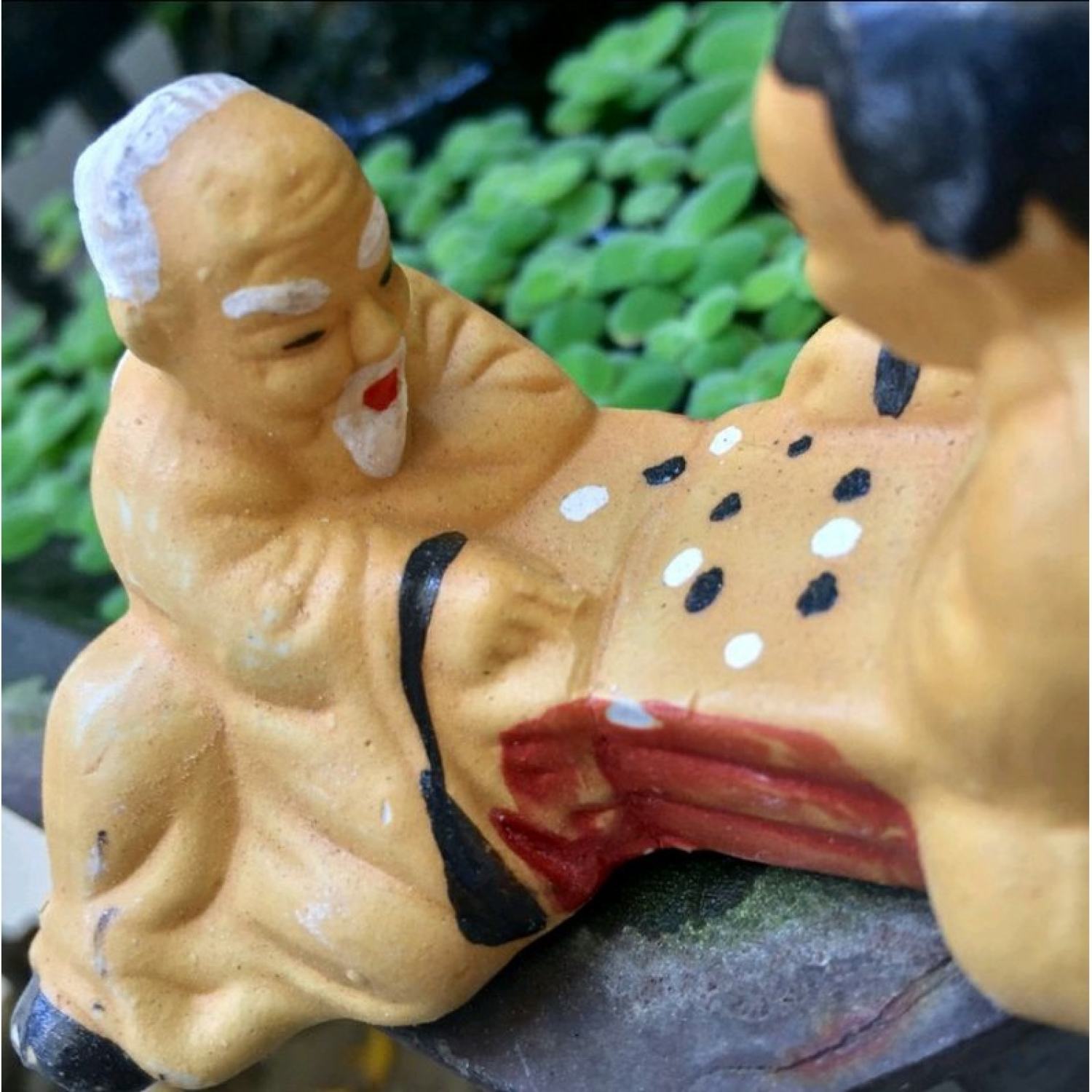 [ Chọn size] Ông Lão Đánh Cờ Trang Trí Hồ Cá, Bể Cá-Hòn Non Bộ