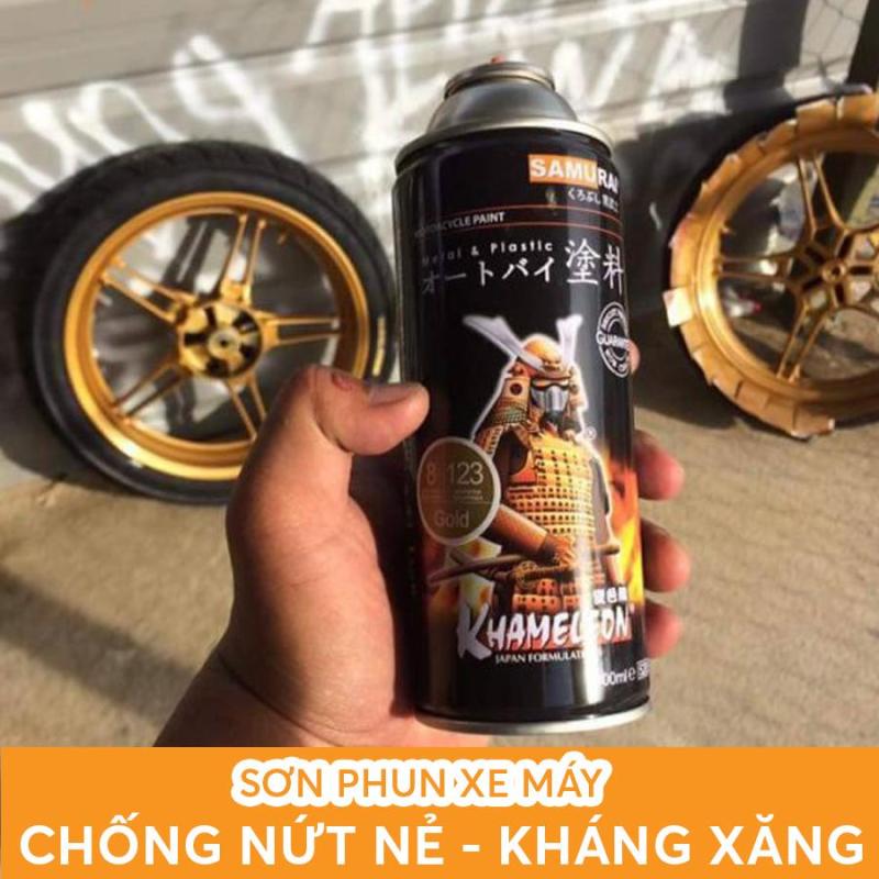 Chai sơn xịt Samurai 123 màu vàng ánh kim