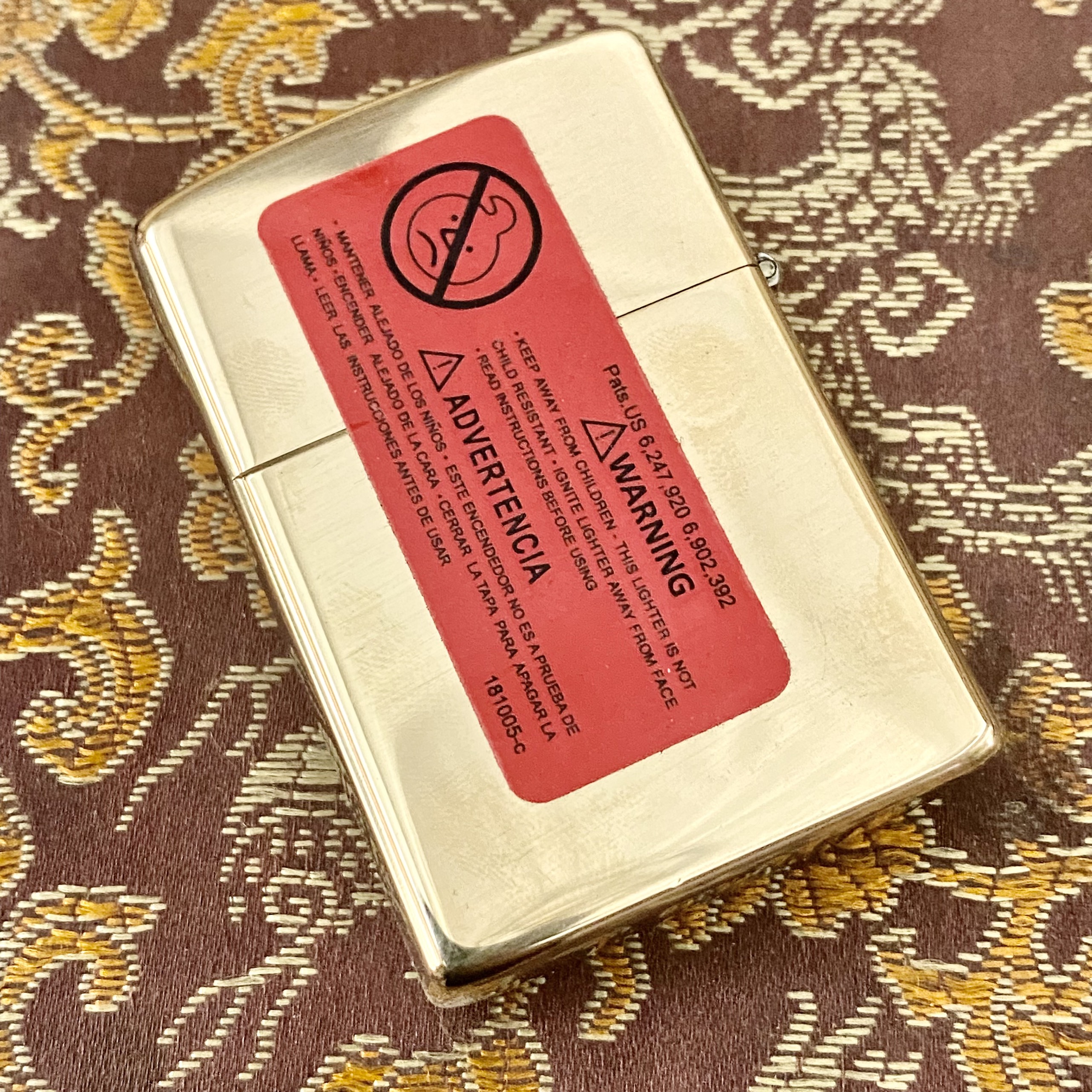 [HCM]Bật Lửa Zippo Đồng Nguyên Khối Mẫu Cổ 5 Mộc Đáy  [ Kèm Chai Xăng + Hộp  ].