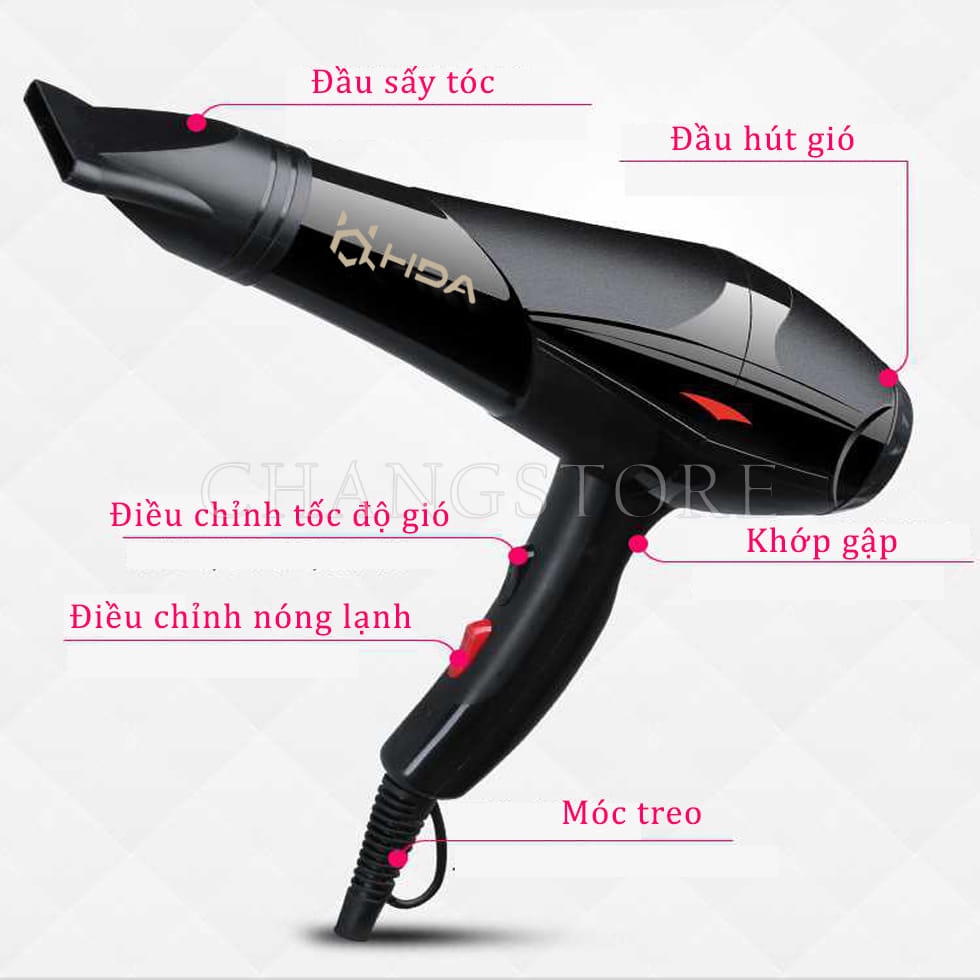MÁY SẤY TÓC 2 CHIỀU HDA, TẠO KIỂU CHUẨN SALON, CÔNG SUẤT LỚN LÊN ĐẾN 3500W, CÔNG NGHỆ MỚI, KHÔNG GÂY KHÔ TÓC, CÓ ĐÈN UV, NHỎ GỌN, SANG TRỌNG - MÁY SẤY TÓC LOẠI TỐT