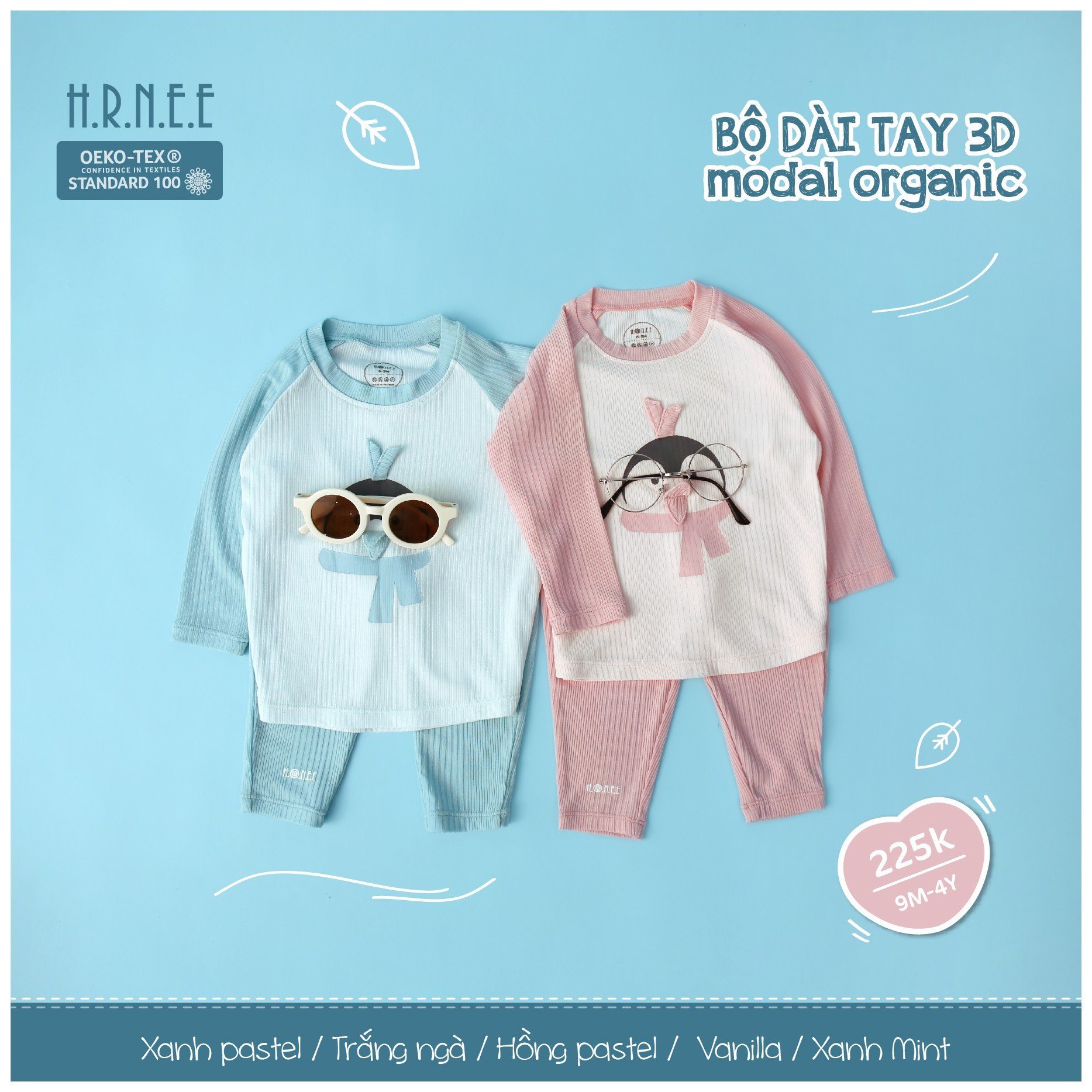 Bộ dài tay modal Hrnee 9m -4y