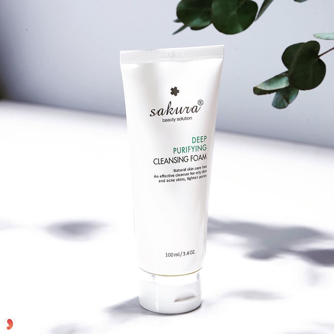 [HCM]SRM dành cho da dầu mụn Sakura Deep Purifying 100ml