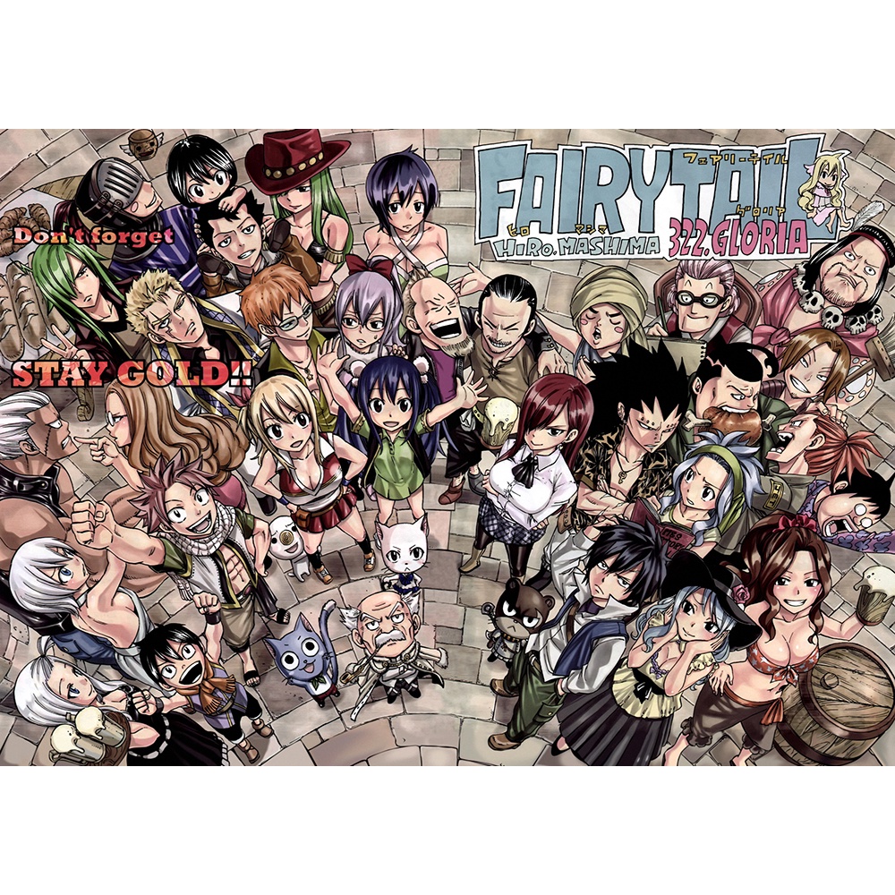 Poster A4 dán tường Anime, decal 21x30 trang trí có keo Fairy Tail Wallpapers (1), nhận in theo yêu cầu