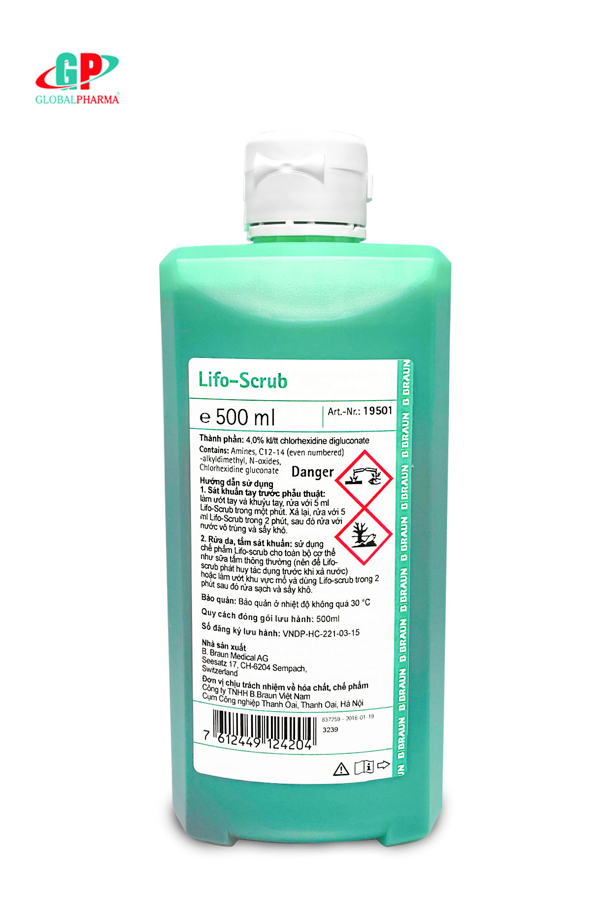 [HCM]Dung dịch sát khuẩn da LIFO SCRUB BOTTLE 500ml (hsd: 28/04/2024)